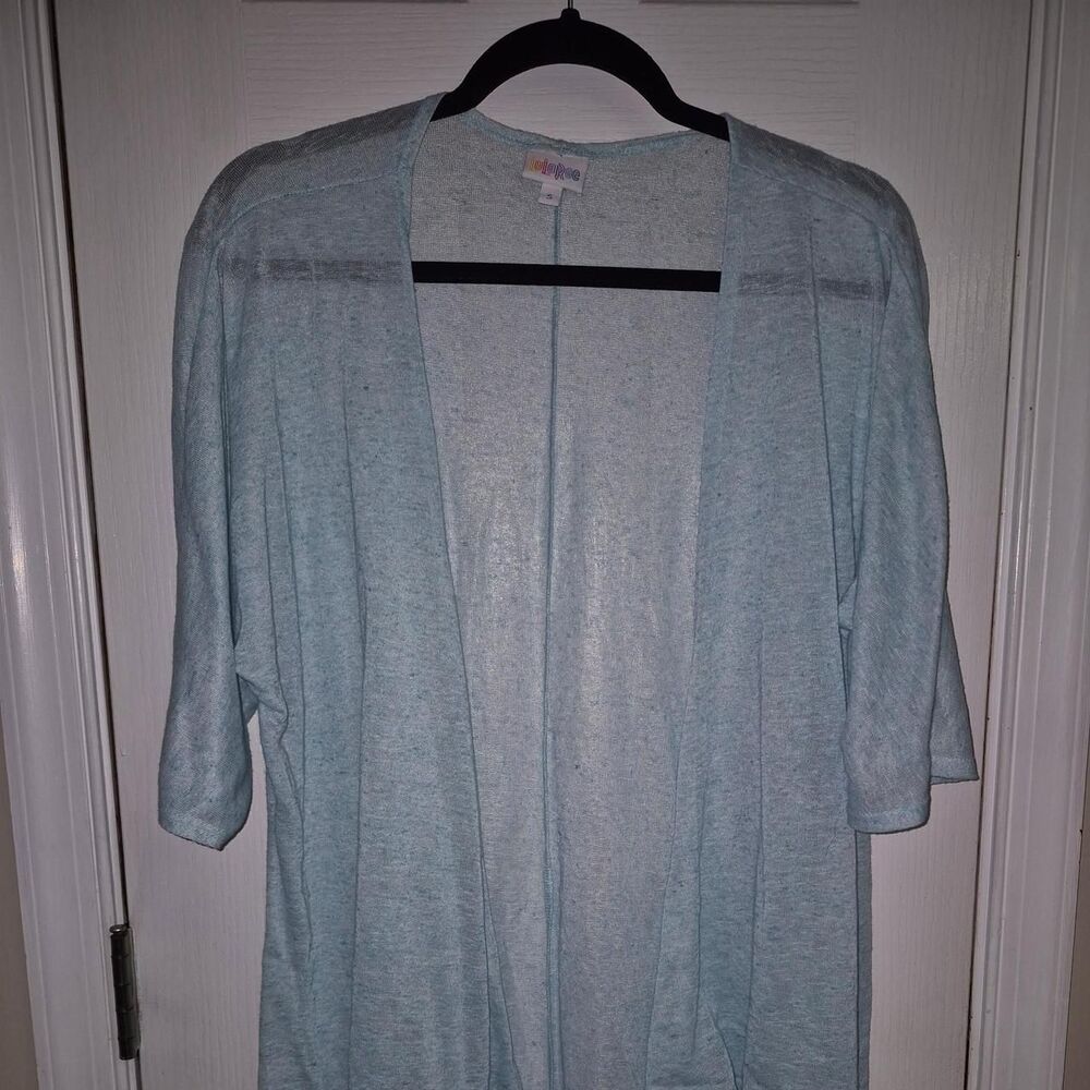 Lularoe Women's Blue and Grey Cardigan